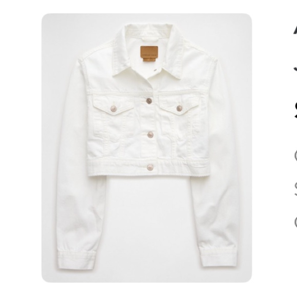 NWT AE Dreamy Drape Cropped Denim Jacket